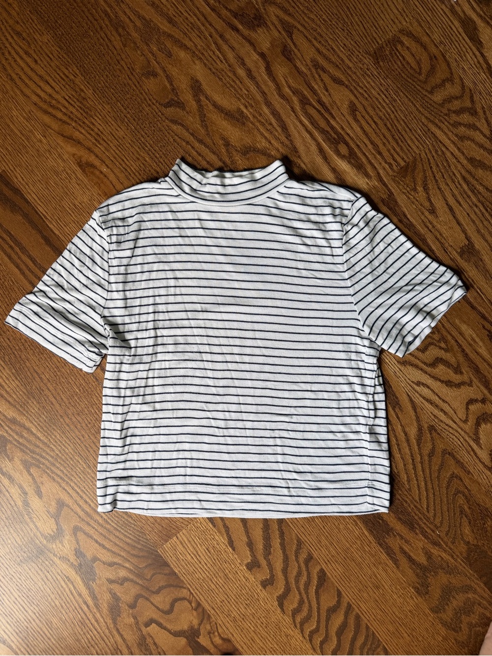 Aritzia Babaton Formarib Mockneck Short Sleeve Cropped Tee